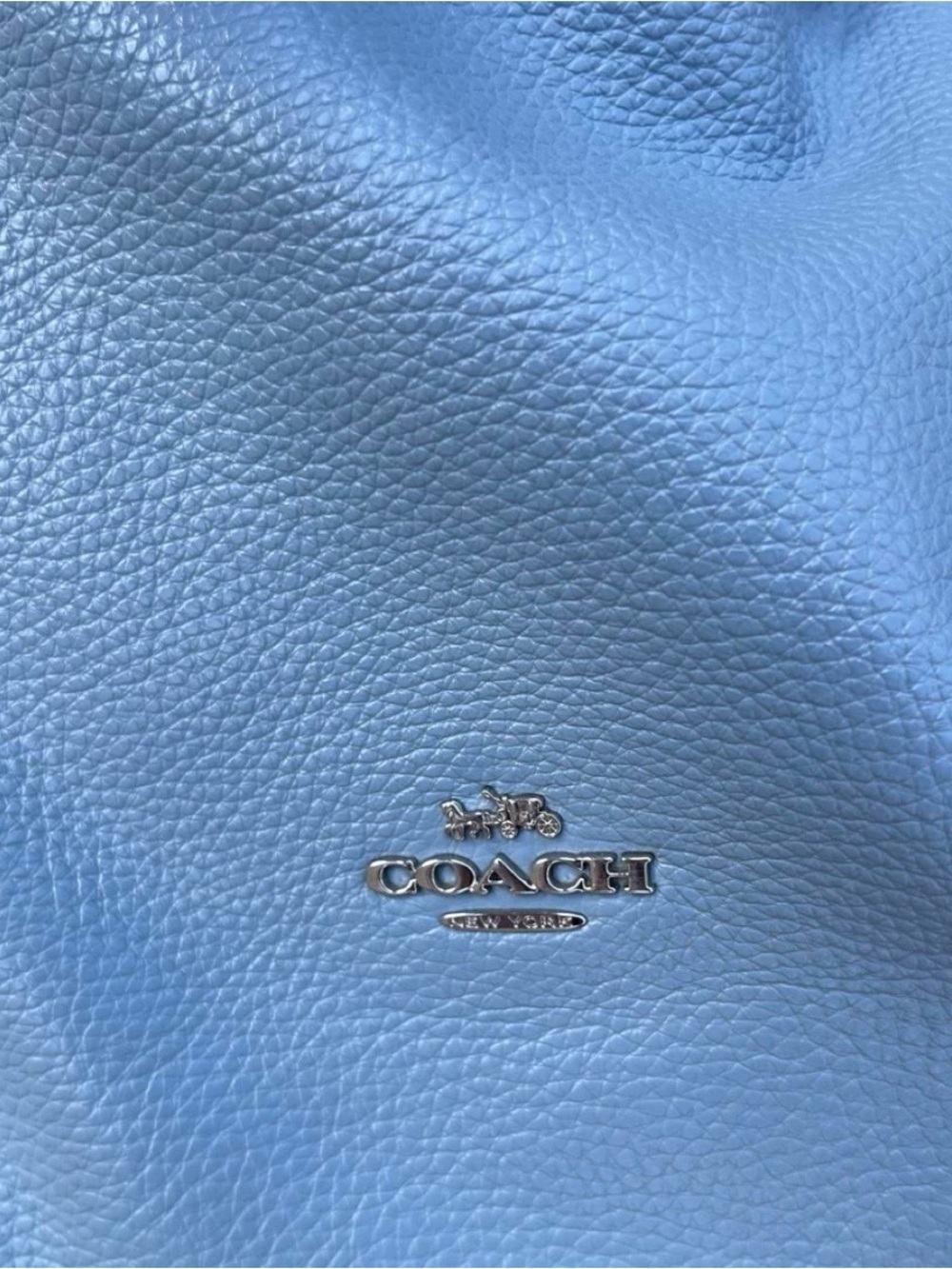 Coach Light Blue Pebbled Leather Shoulder